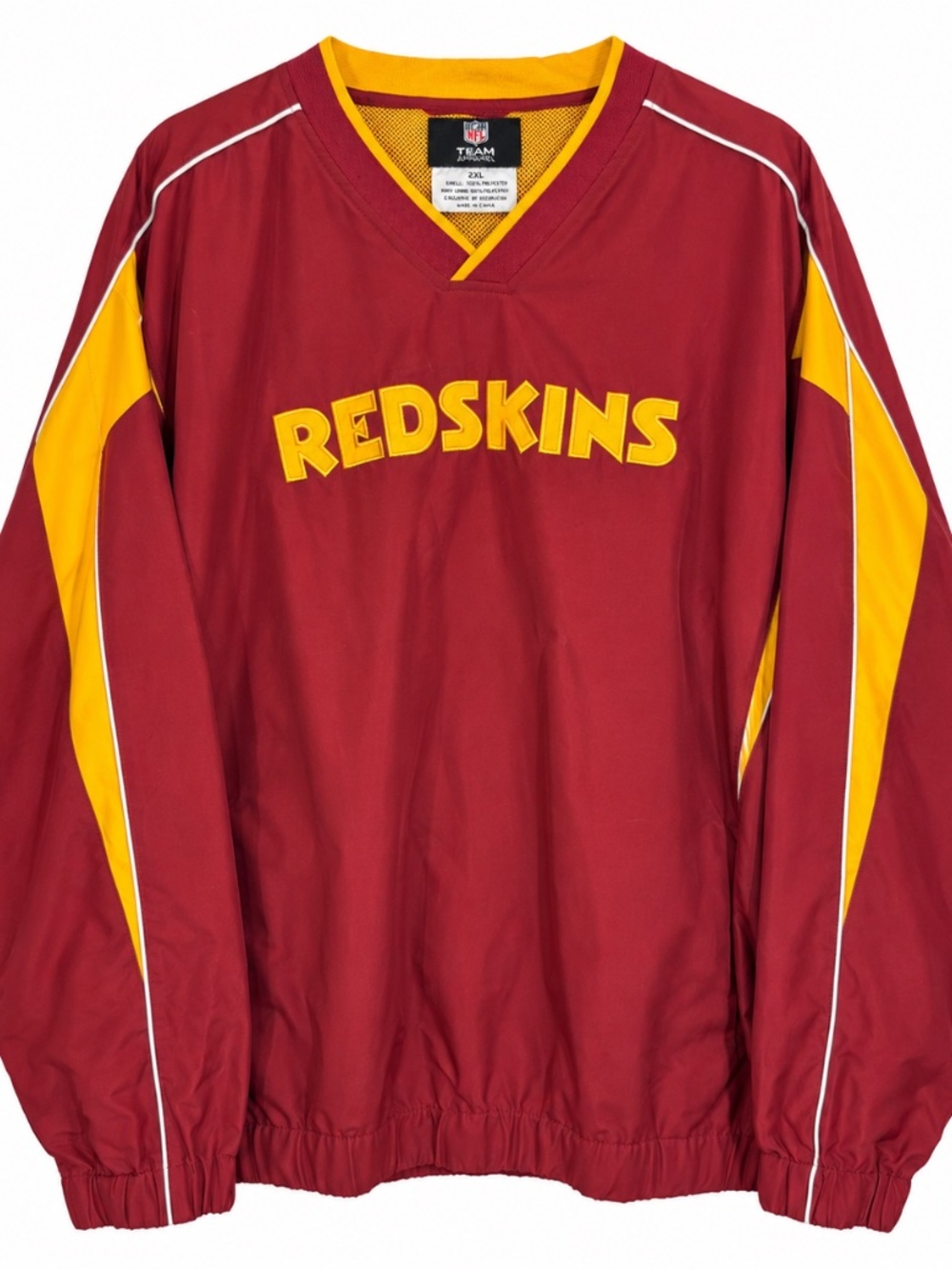 Washington Redskins Pullover Windbreaker Mens 2XL NFL Team Apparel Burgundy Gold
